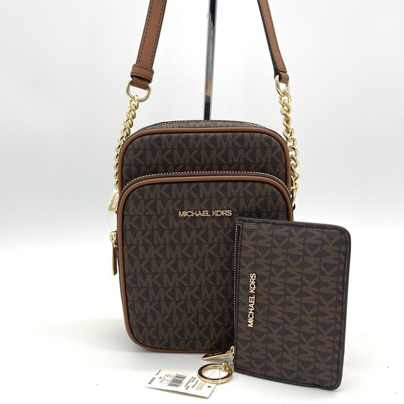 Michael Kors Jet Set Medium Crossbody Bag & Coinpouch with ID - Picture 1 of 11